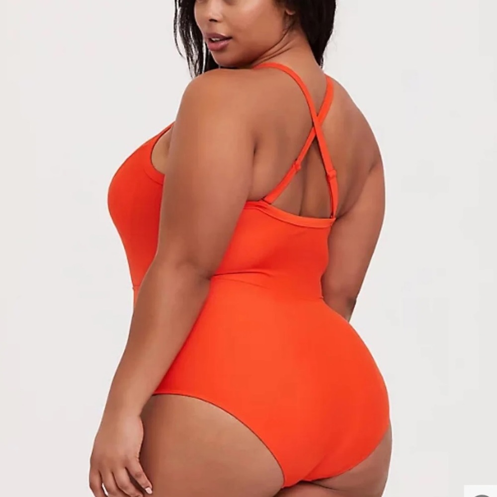 Torrid Orange Lattice One Piece Swimsuit - Picture 4 of 4